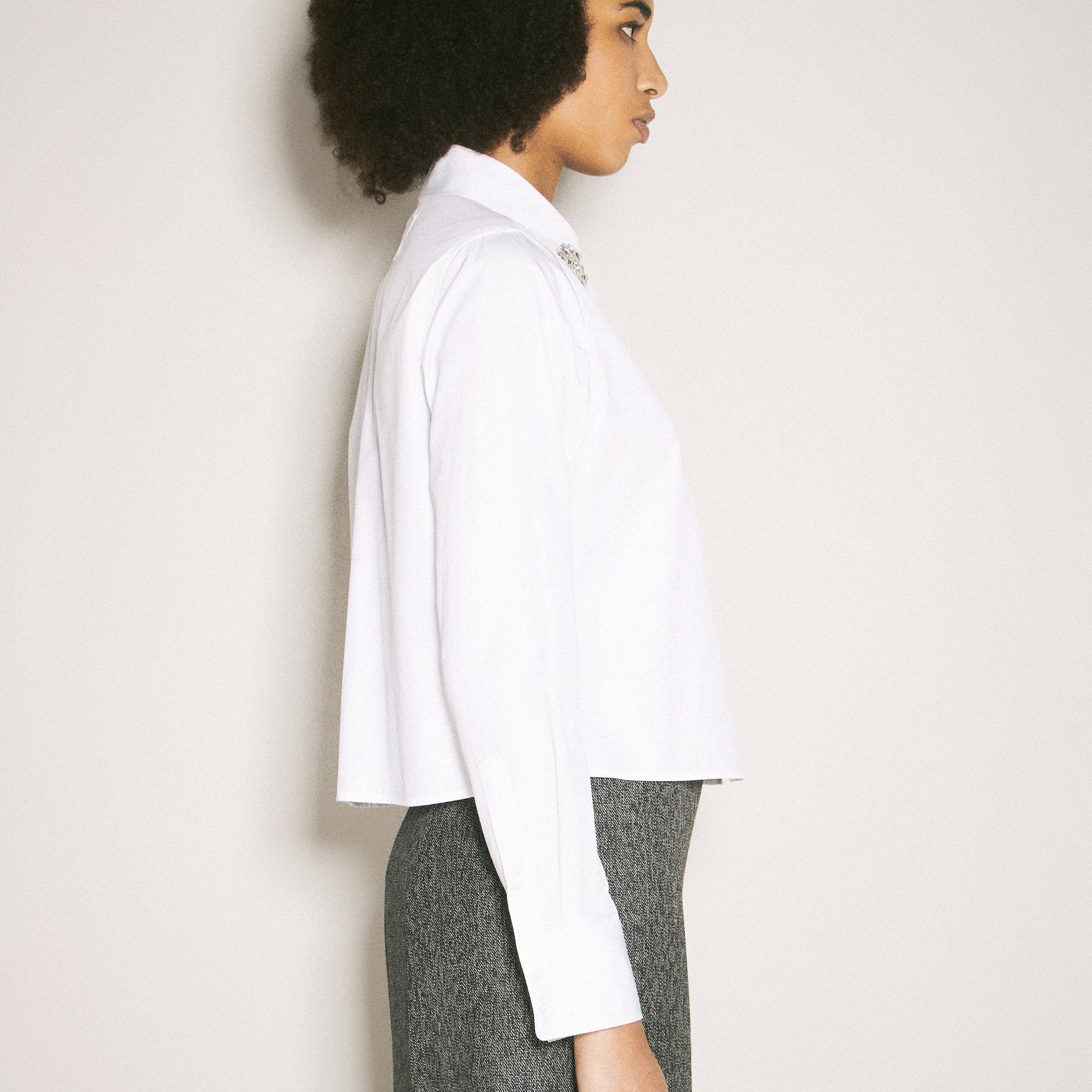 Prada Women Embroidered Poplin Shirt