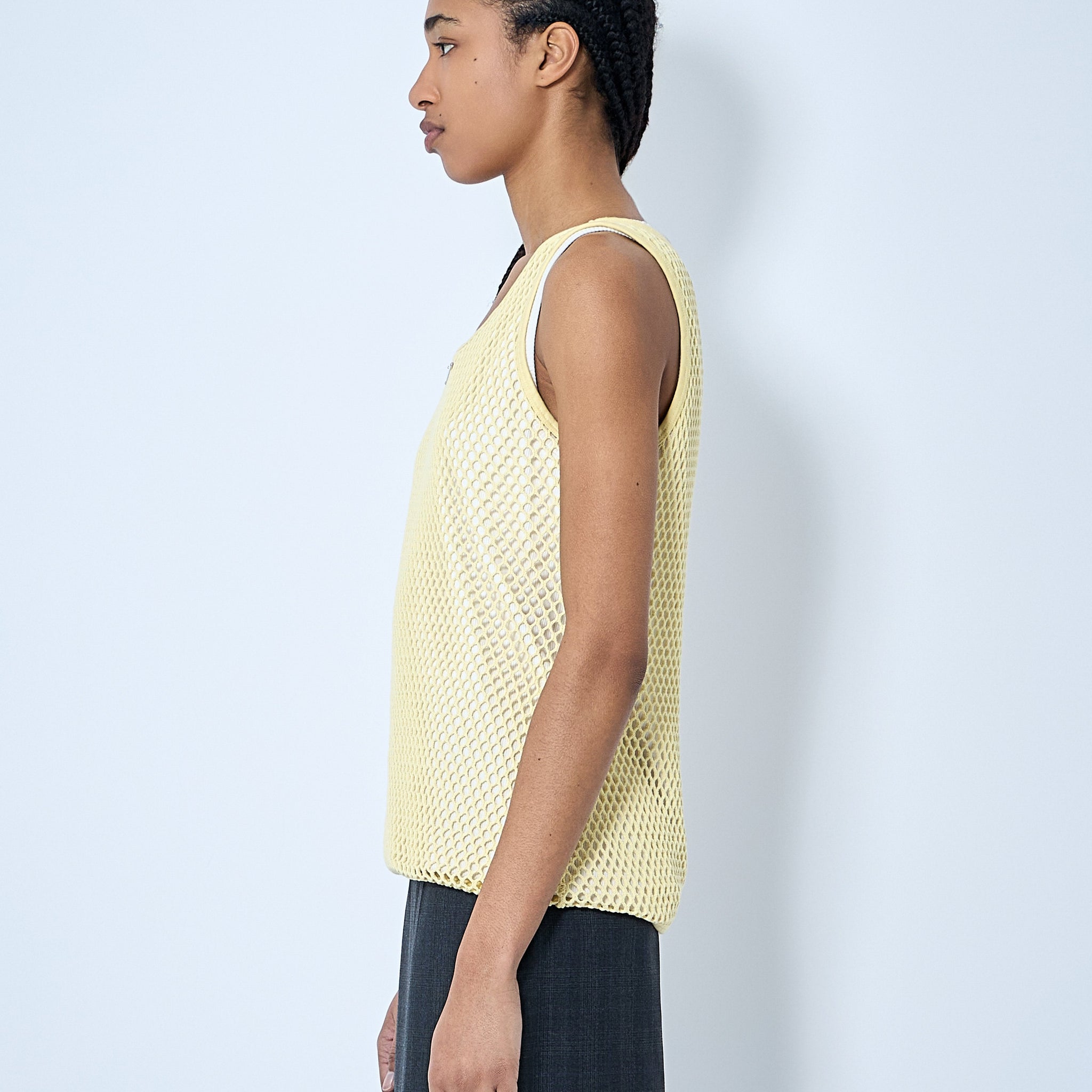 Prada Women Logo Plaque Open- Knit Tank Top