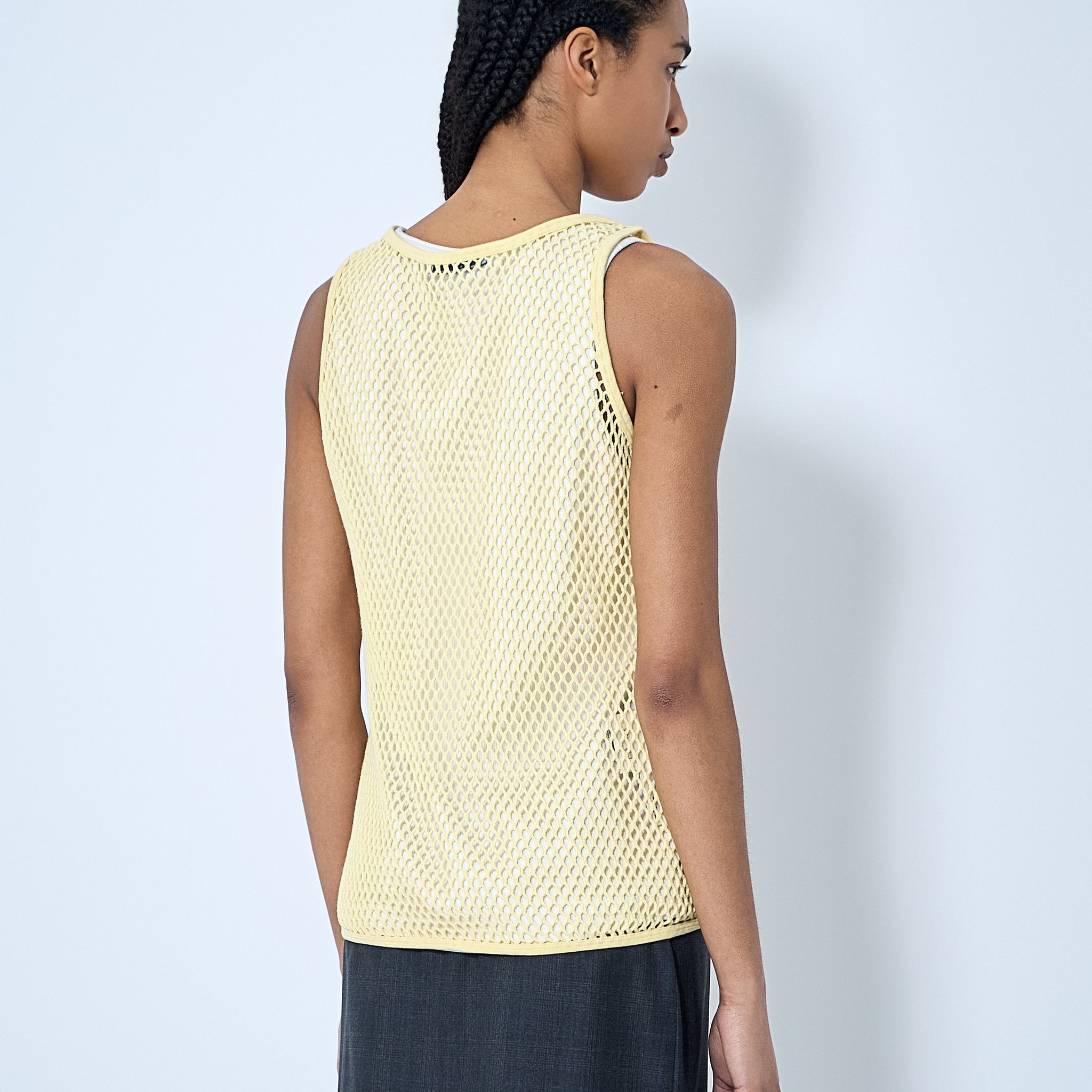 Prada Women Logo Plaque Open- Knit Tank Top