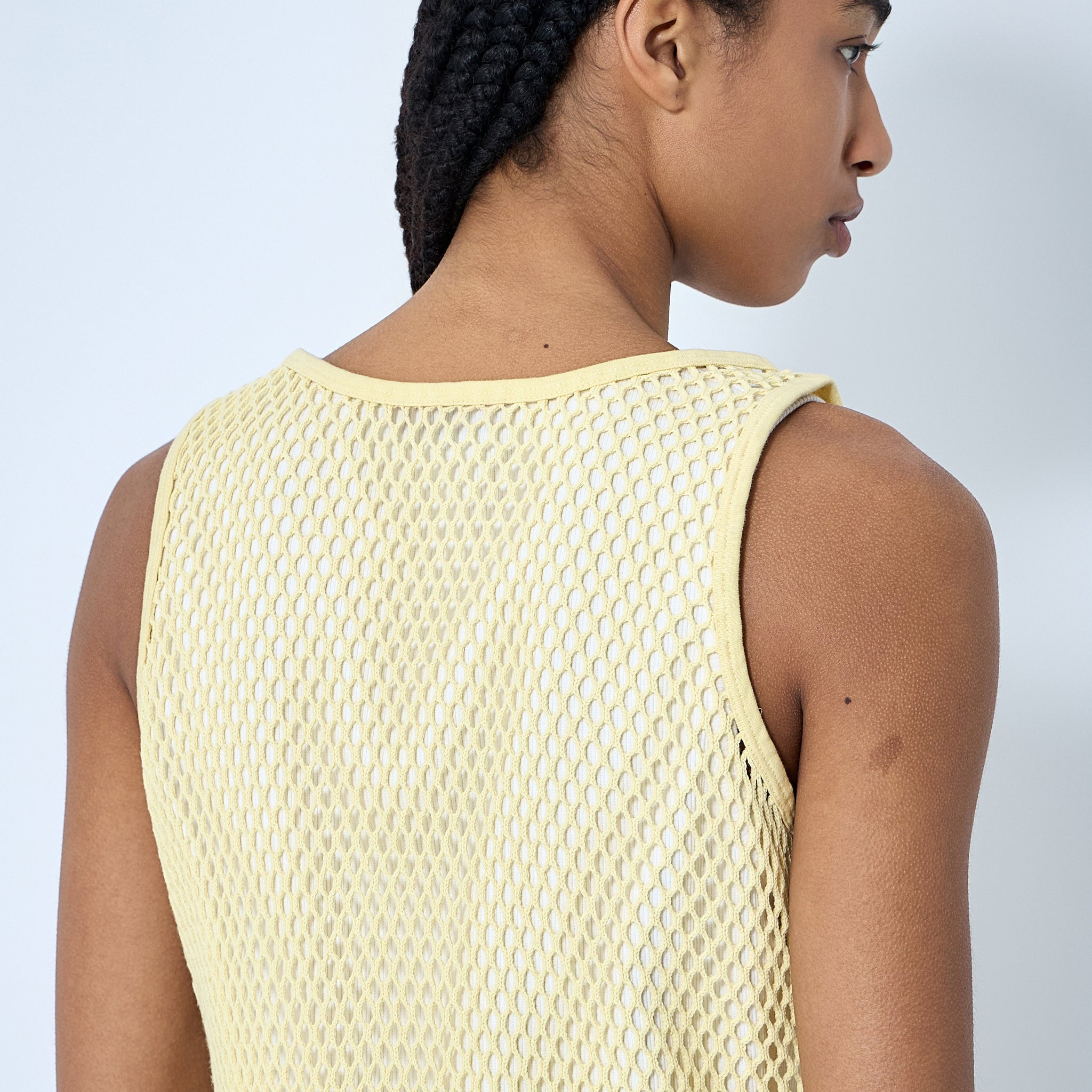 Prada Women Logo Plaque Open- Knit Tank Top