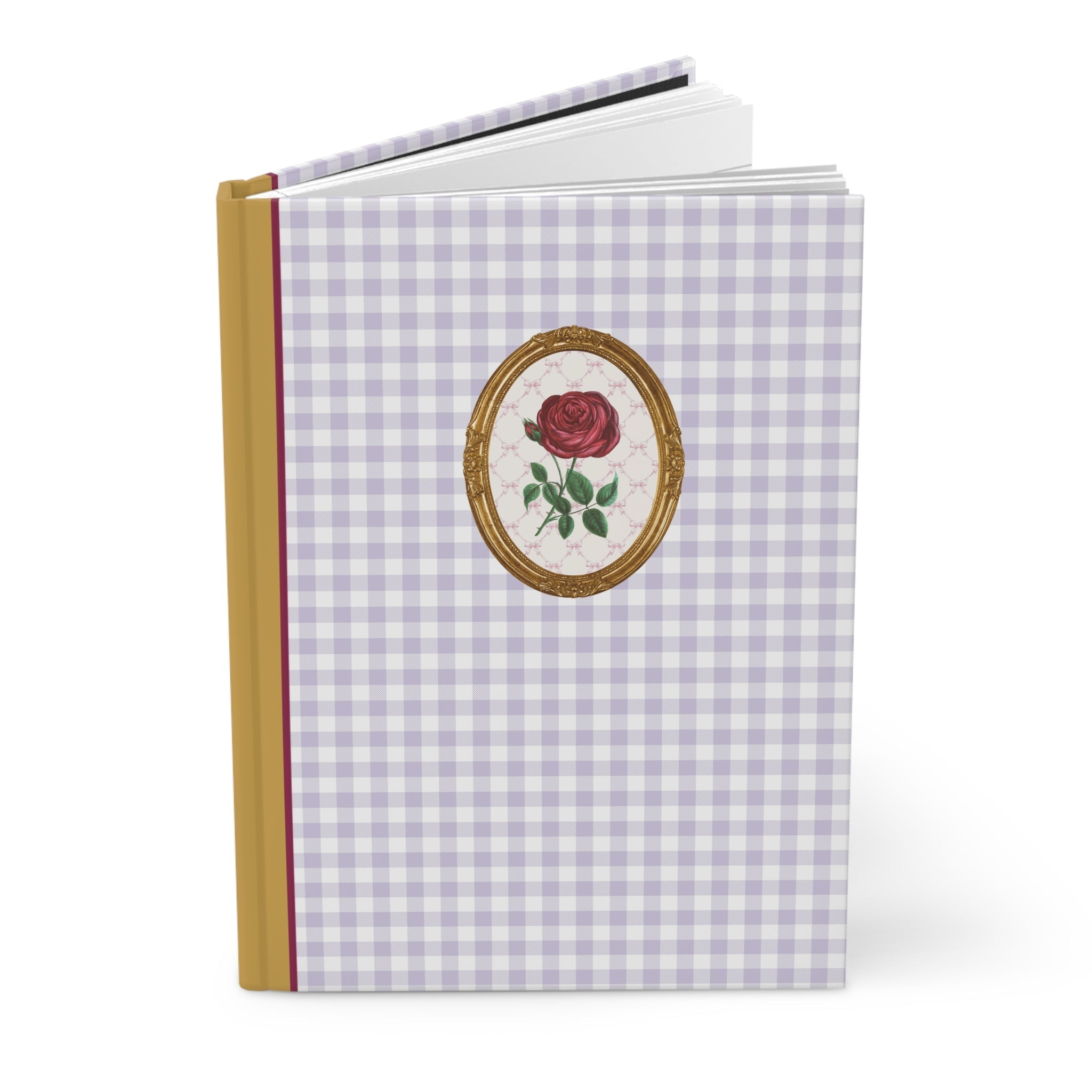 Purple Gingham & Rose Vintage Notebook Journal Paper products Opal and June