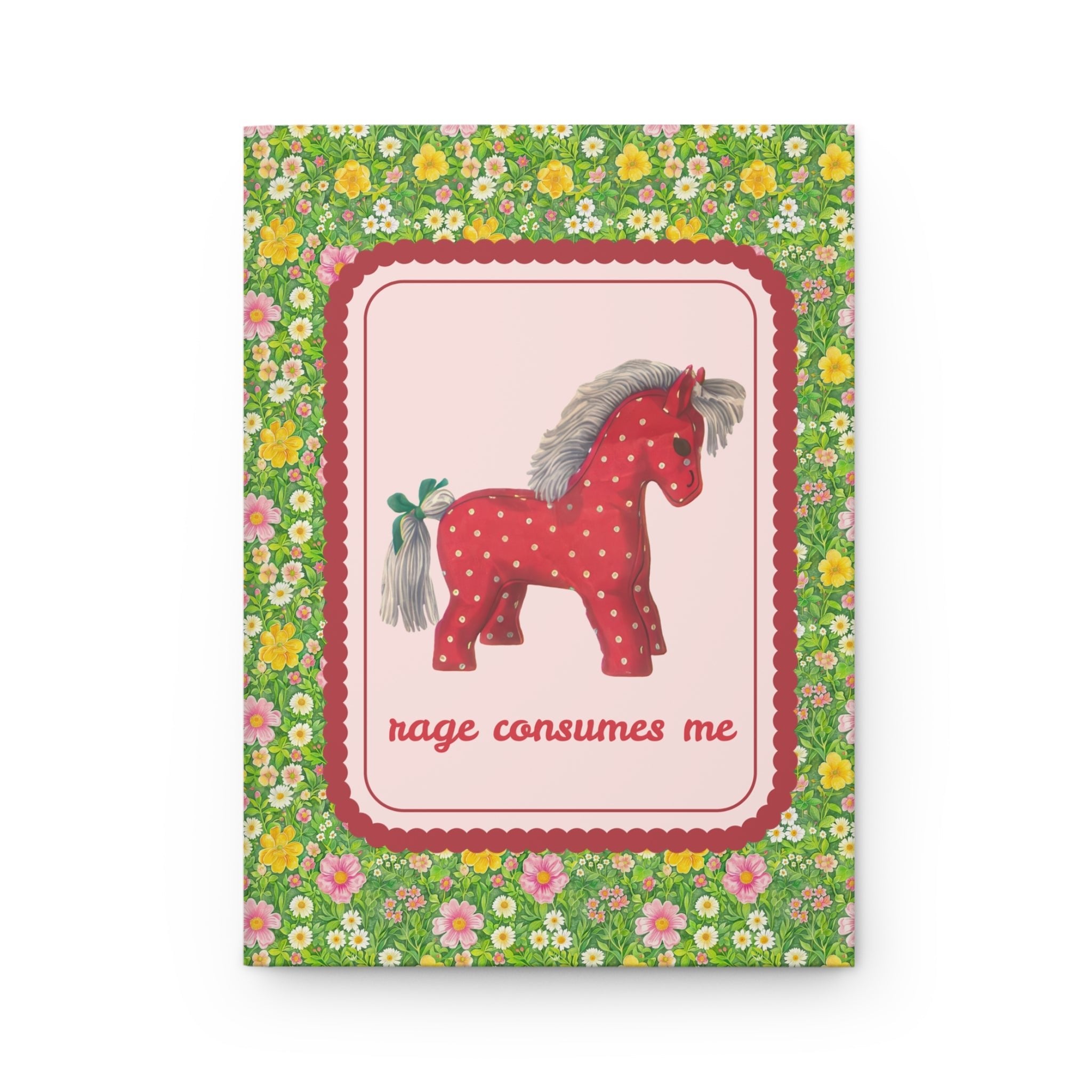 “Rage Consumes Me” Polka Horse Floral Notebook Journal Journal Paper products Opal and June