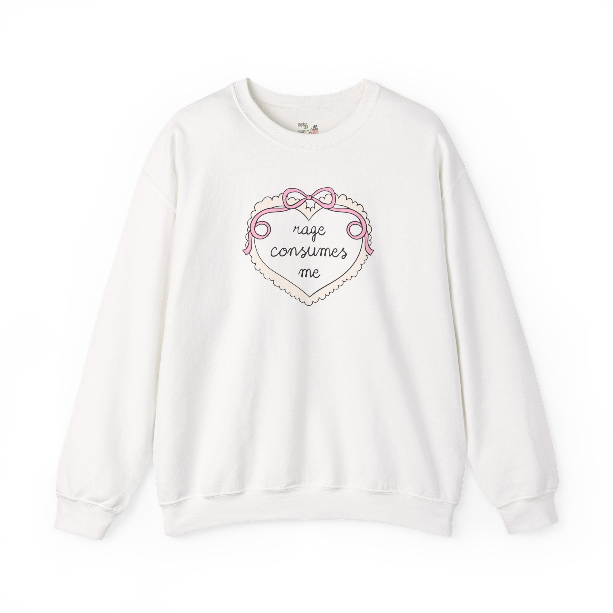 Rage Consumes Me White Sweatshirt Opal and June