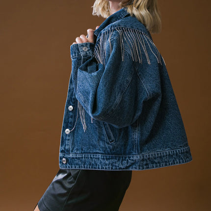 STUNNING EXCELLENCE WASHED DENIM JACKET