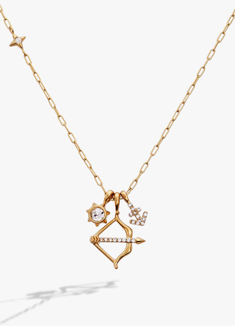 Sagittarius Zodiac Charm Cluster Necklace