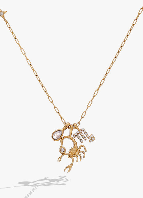 Scorpio Zodiac Charm Cluster Necklace