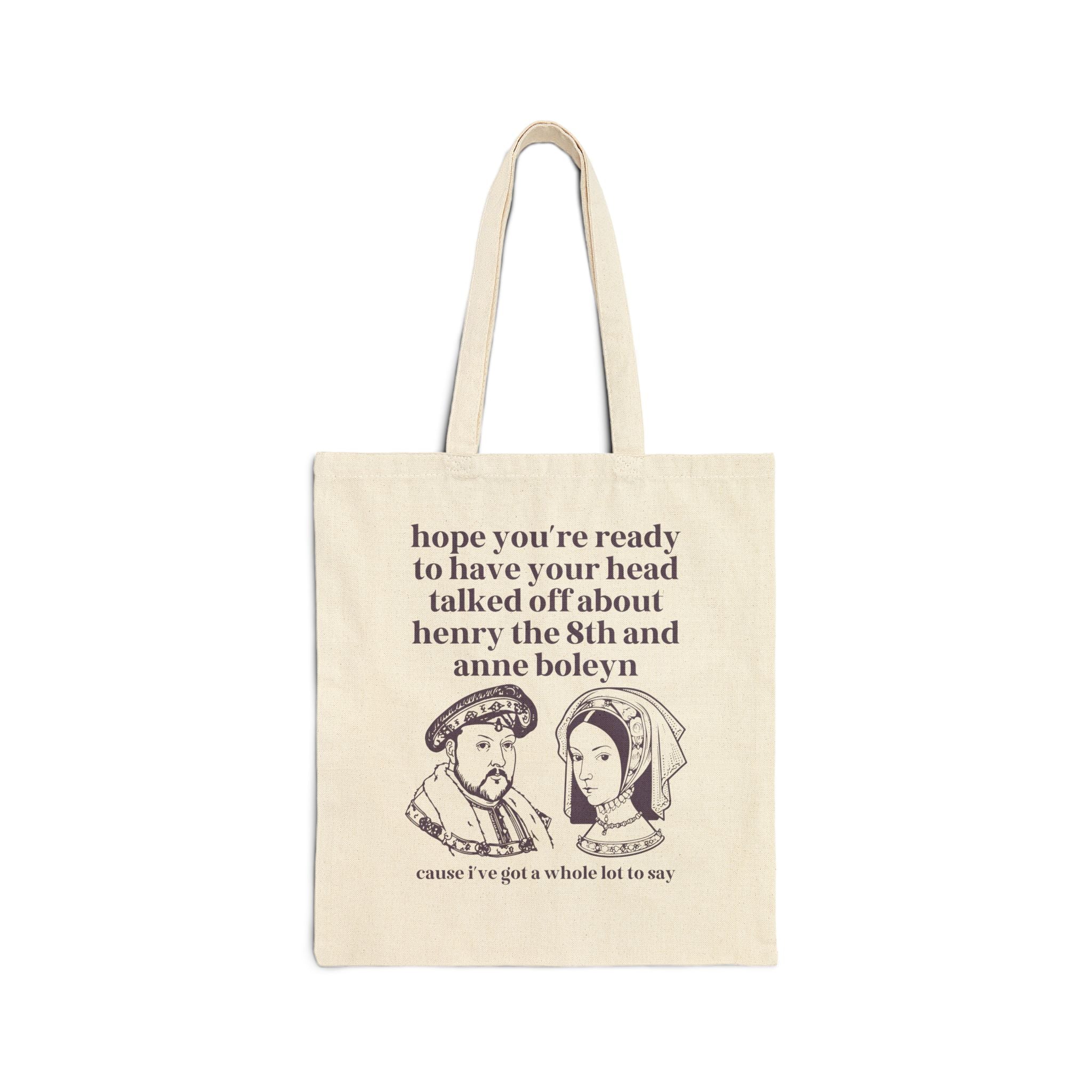 Anne Boleyn + Henry the 8th Canvas Tote Natural 15" x 16" Bags Opal and June