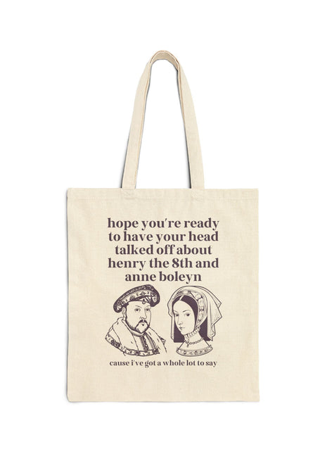Anne Boleyn + Henry the 8th Canvas Tote Natural 15" x 16" Bags Opal and June
