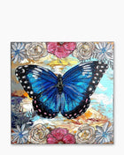 Sky Diamonds Butterfly Floral ( Original Painting )