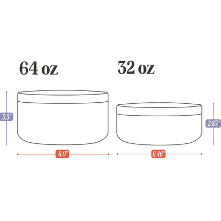 Stainless Steel Pet Bowl – Non-Slip, Durable & Dishwasher Safe | 32oz and 64oz