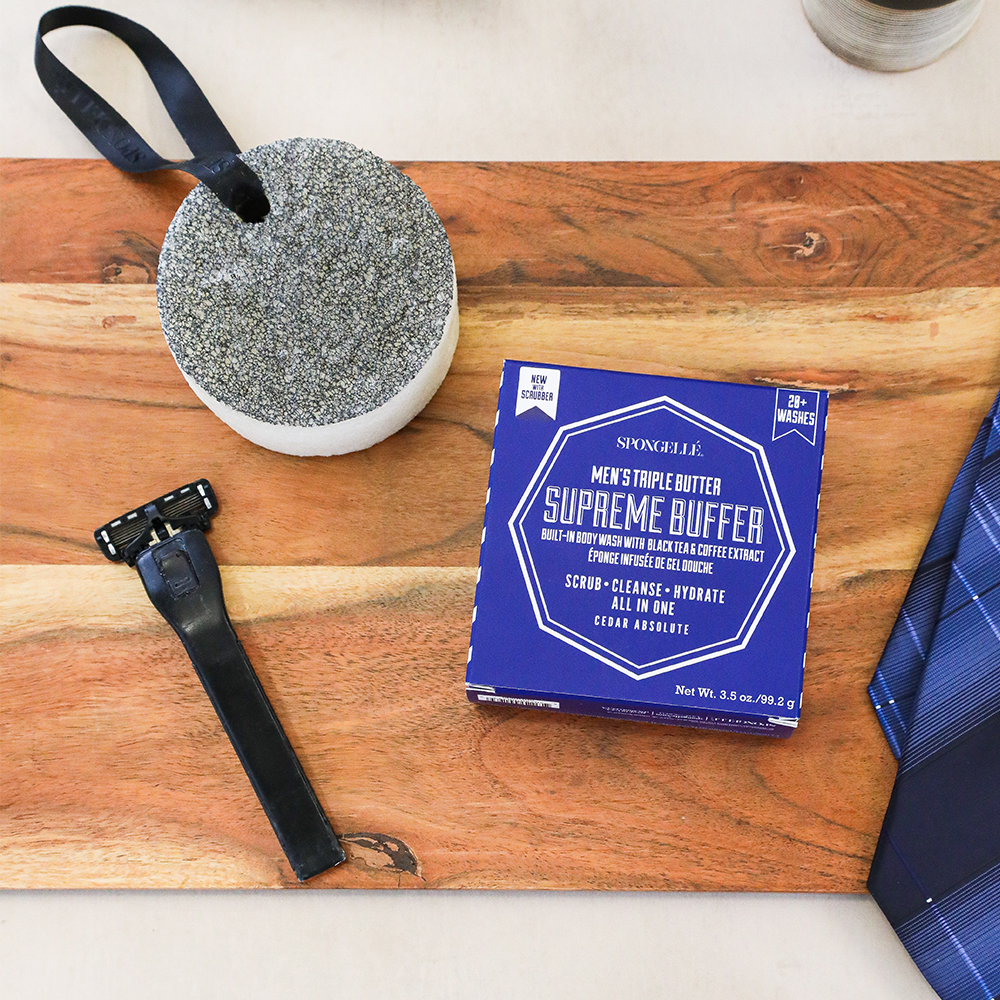 Men's Supreme Buffer | Black Scrubber Body Wash Infused Buffer Spongellé