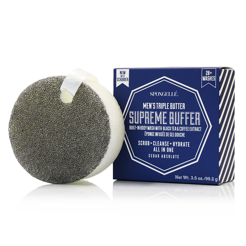 Men's Supreme Buffer | Black Scrubber Body Wash Infused Buffer Spongellé