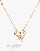 Taurus Zodiac Charm Cluster Necklace