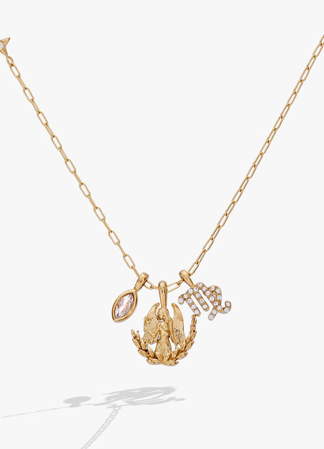 Virgo Zodiac Charm Cluster Necklace