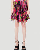 Versace Women Floral Logo Pleated Mini Skirt