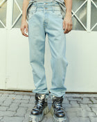 Vtmnts Women Double Waist Denim Jeans