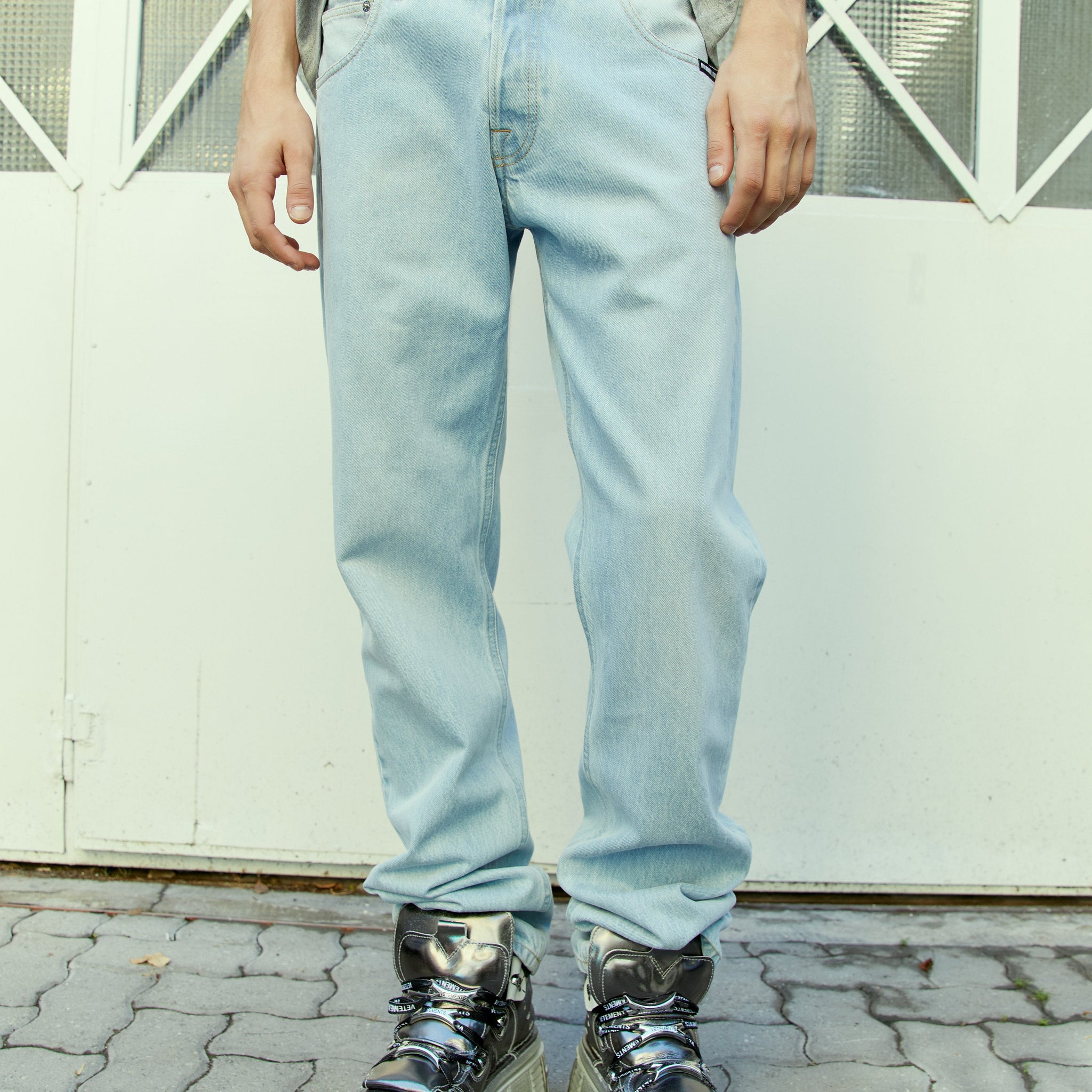Vtmnts Women Double Waist Denim Jeans