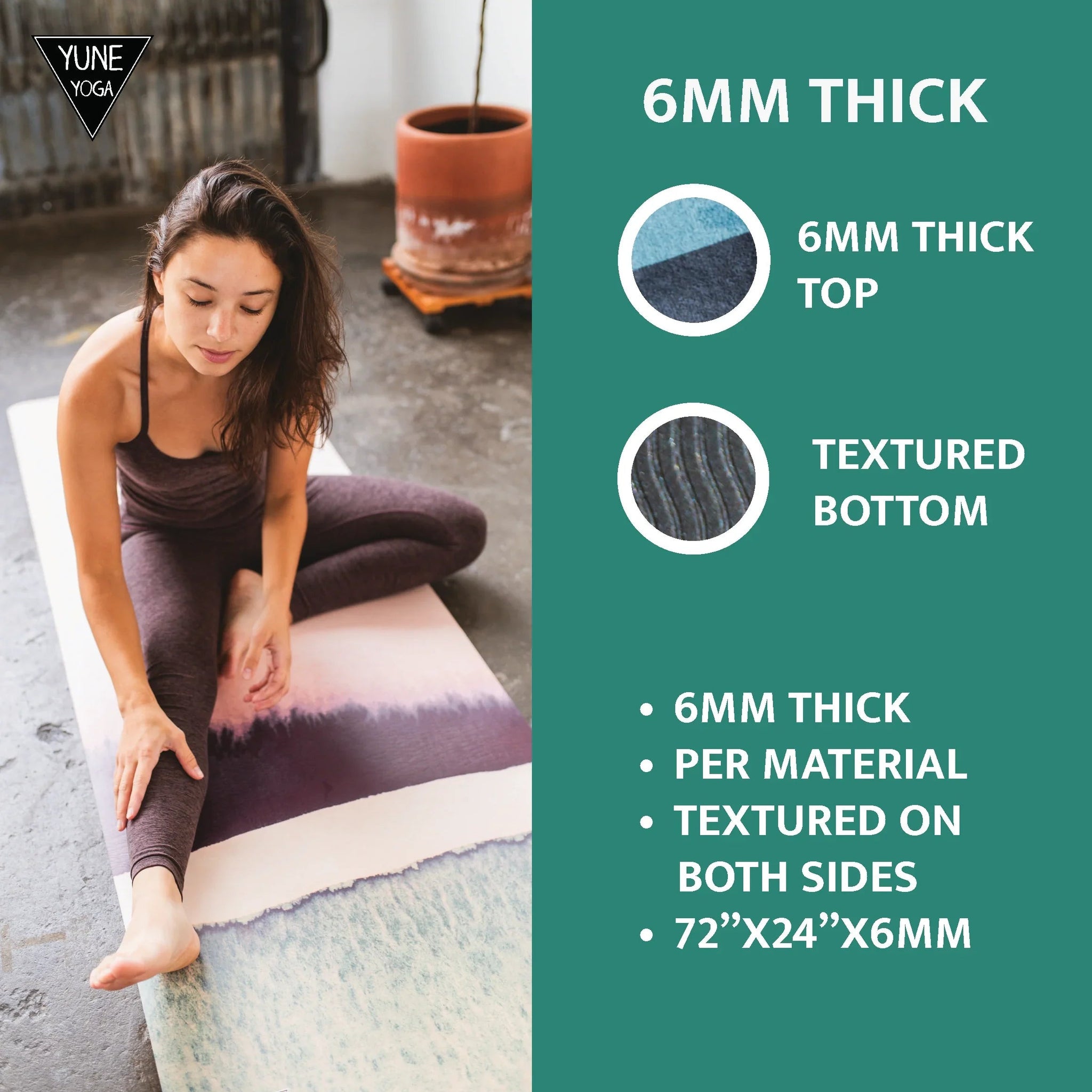 Red Rocks Sunrise Yoga Mat – 6 Mm Extra Thick, Double-Sided Non-Slip Sports & Entertainment - Fitness & Body Building - Yoga Yune Yoga